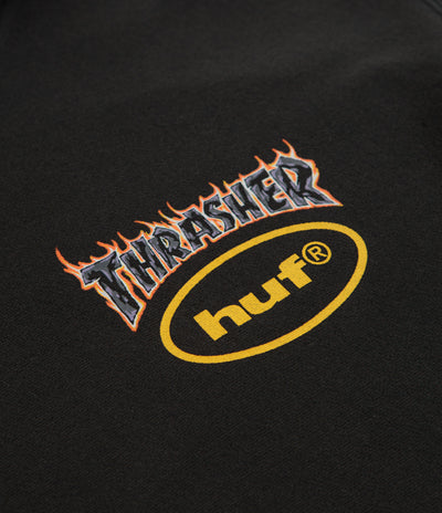 HUF x Thrasher Meltdown Hoodie - Washed Black