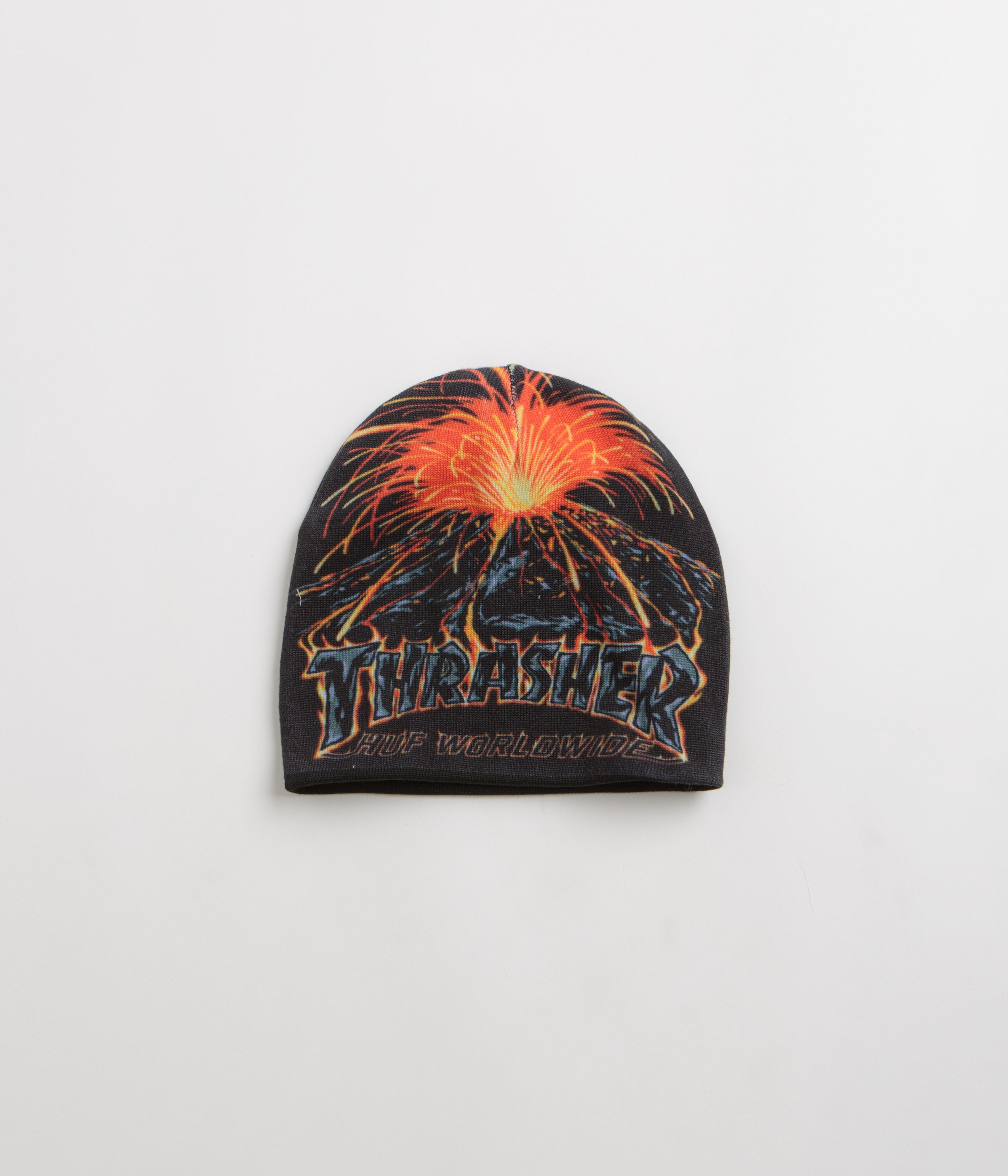HUF x Thrasher Meltdown Reversible Beanie - Black