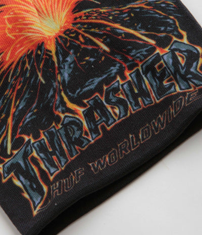 HUF x Thrasher Meltdown Reversible Beanie - Black