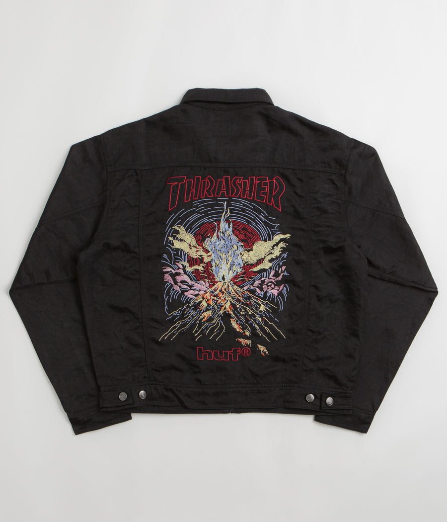 HUF x Thrasher Trucker Jacket - Black