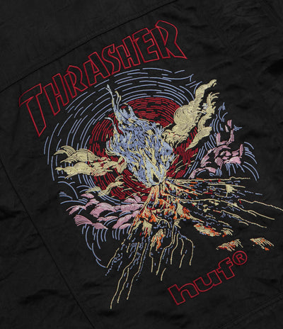 HUF x Thrasher Trucker Jacket in Black
