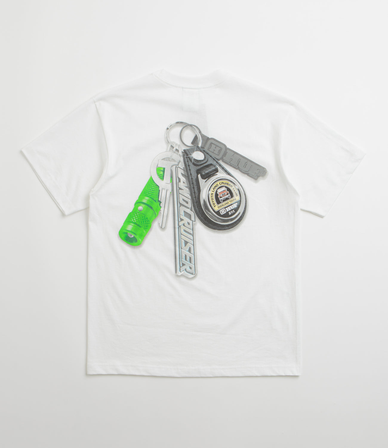 ロサンゼルス発★HUF★HUF×トヨタシャインキーホルダーTシャツ HUF Toyota Land Cruiser Shine Keychain T-Shirt - white | Tactics