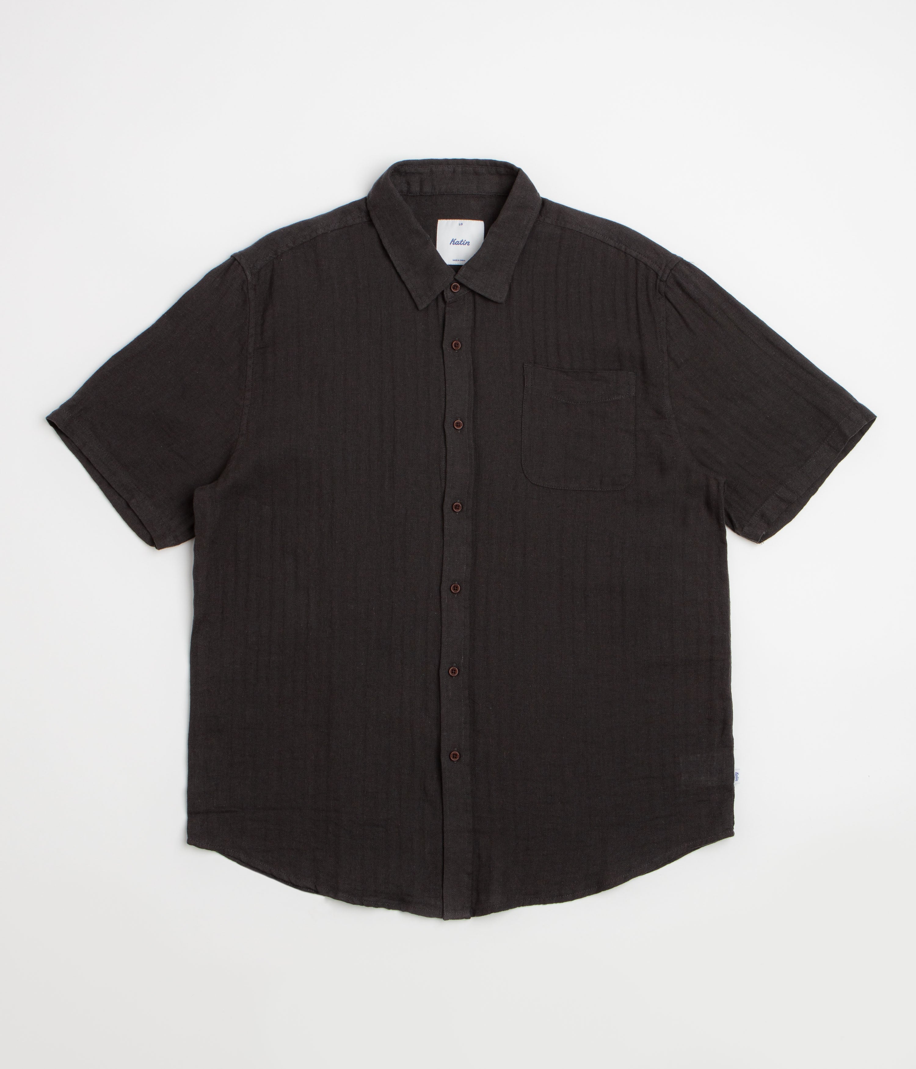 Katin Alan Solid Short Sleeve Shirt in Black Wash