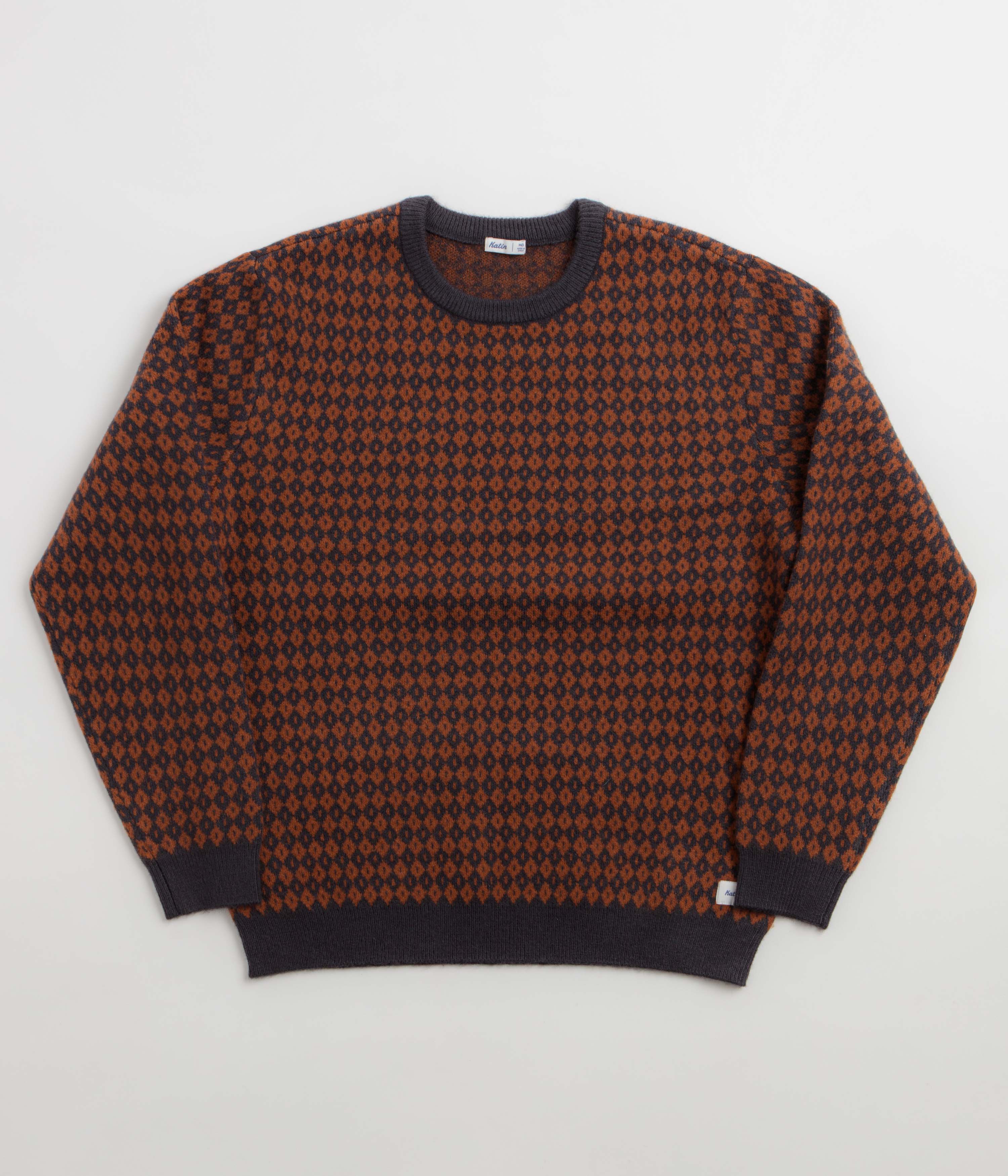 Katin Check Crewneck Sweatshirt - Rust / Navy
