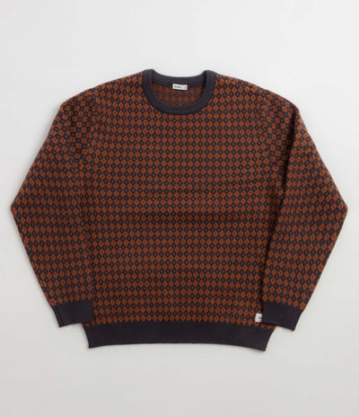 Katin Check Crewneck Sweatshirt - Rust / Navy