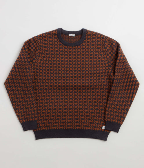 Katin Check Crewneck Sweatshirt - Rust / Navy