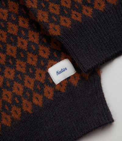 Katin Check Crewneck Sweatshirt - Rust / Navy