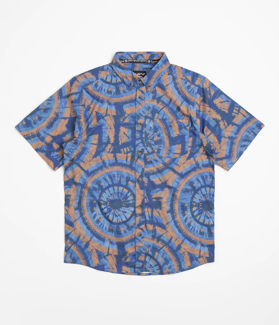 Kavu River Wrangler Short Sleeve Shirt in Circle Tie Dye