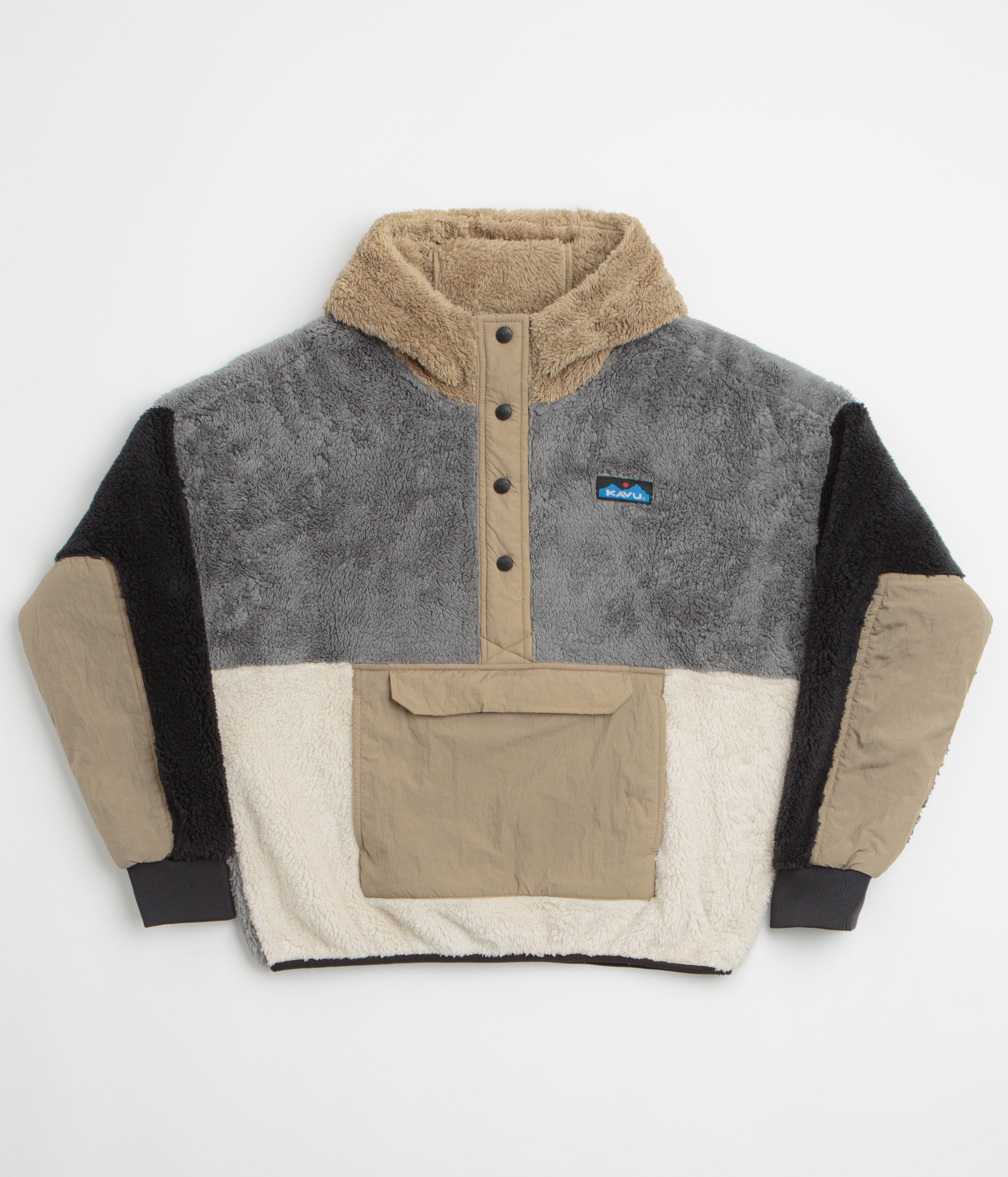 Kavu Womens Moon Ridge Hooded Fleece in Shadow Block