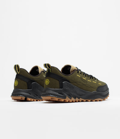 Keen Jasper Zionic Shoes in Dark Olive and Khaki