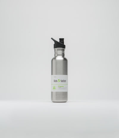 Klean Kanteen Classic 800ml Sports Cap Bottle in Brushed Stainless