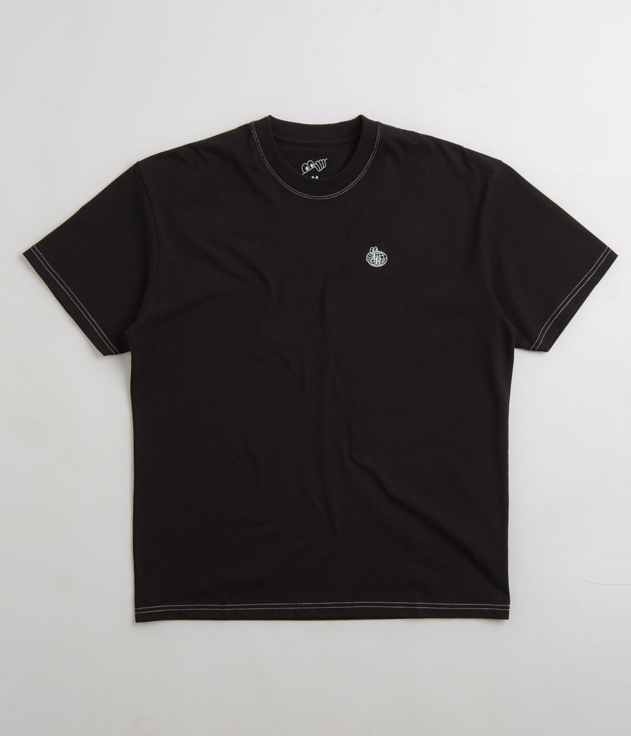 Lheart-patch roundneck T-shirt Small Atlas Contrast Stitch T-Shirt - Black