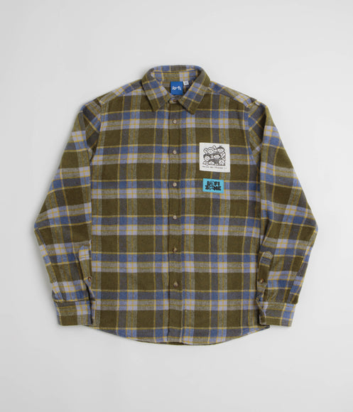 Lo-Fi Healing Flannel Shirt - Olive