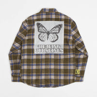 Lo-Fi Healing Flannel Shirt in Olive thumbnail