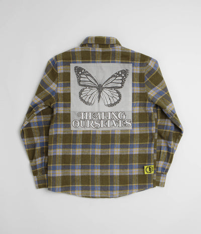 Lo-Fi Healing Flannel Shirt in Olive