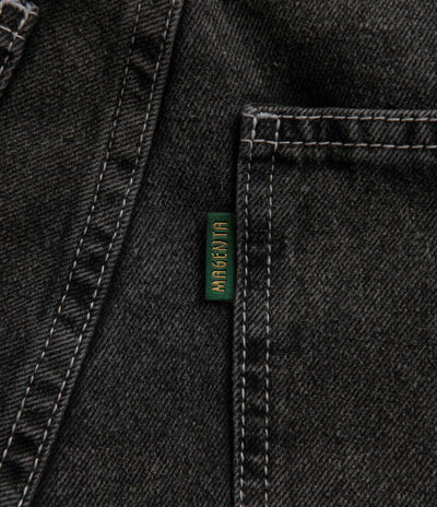 Magenta OG Stitch Jeans in Distressed Black Denim