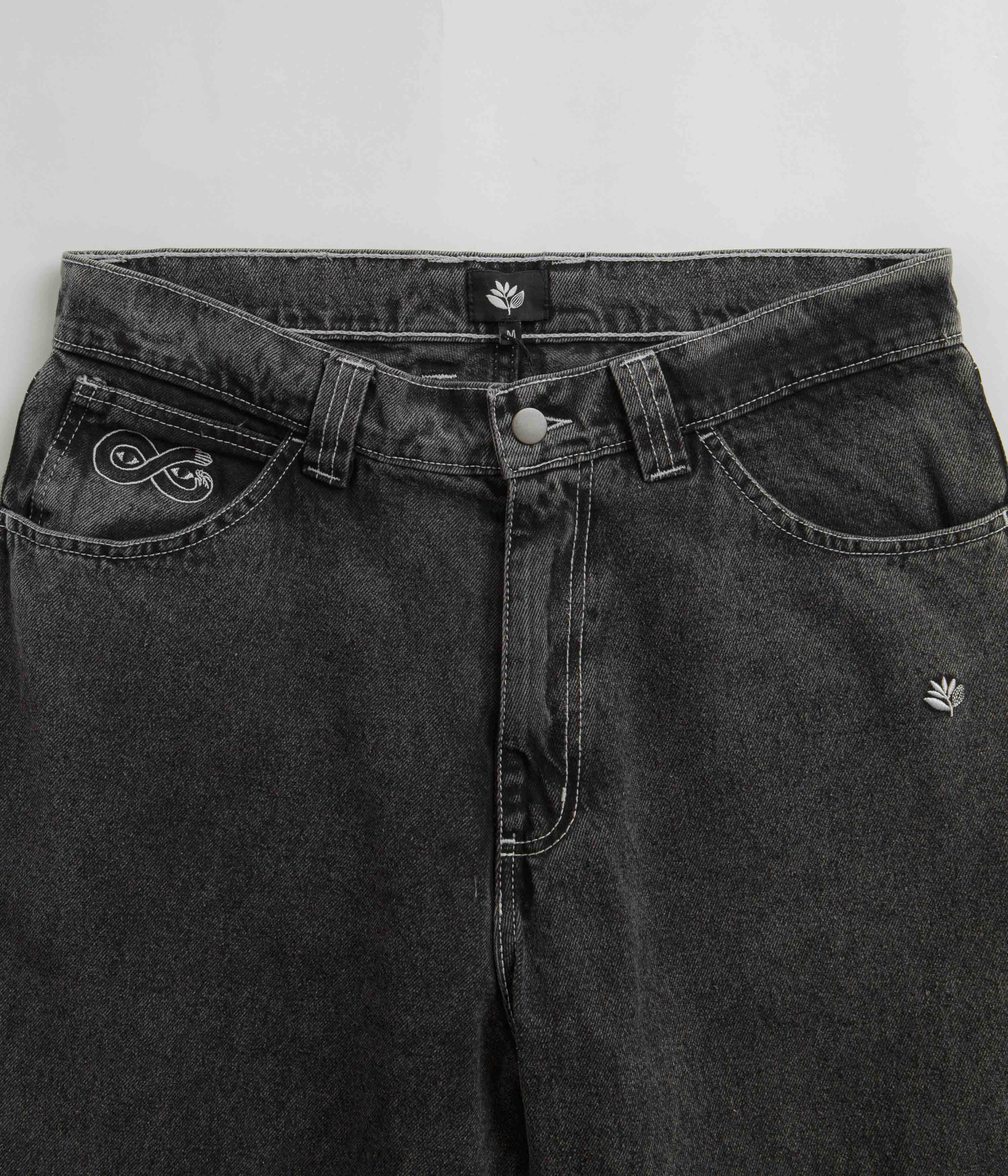 Magenta OG Stitch Jeans - Distressed Black Denim | flatspot