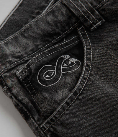 Magenta OG Stitch Jeans in Distressed Black Denim