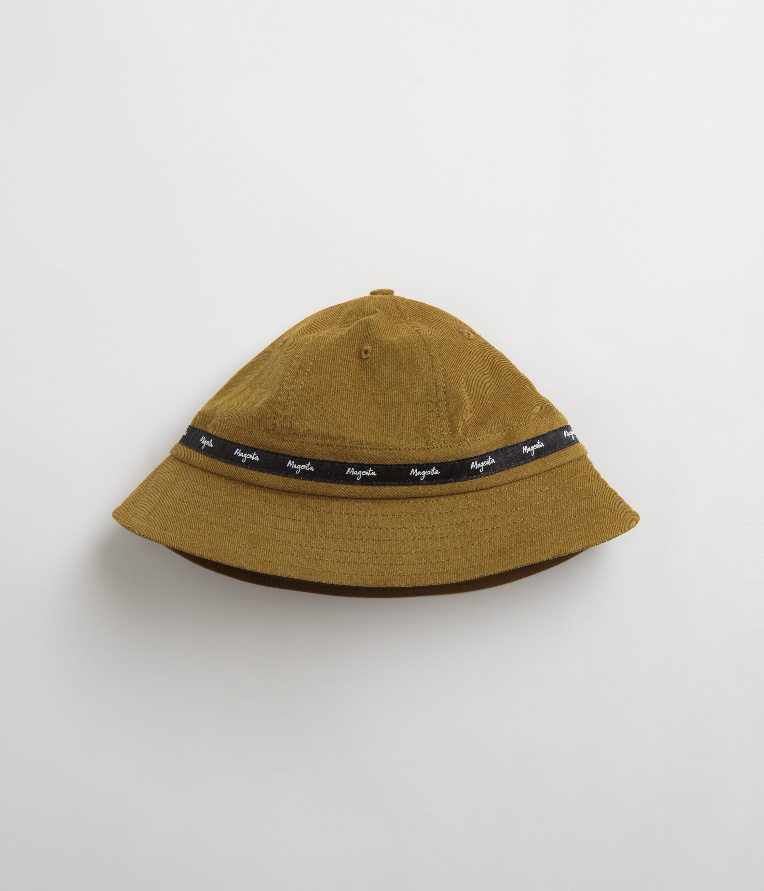Magenta Script Cord Bucket Hat in Brown