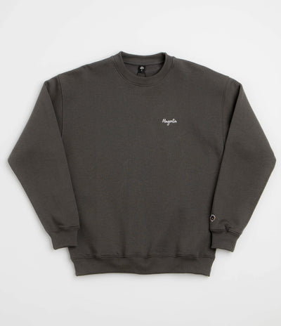 Magenta Script Crewneck Sweatshirt - Dark Charcoal
