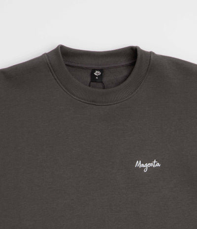 Magenta Script Crewneck Sweatshirt - Dark Charcoal