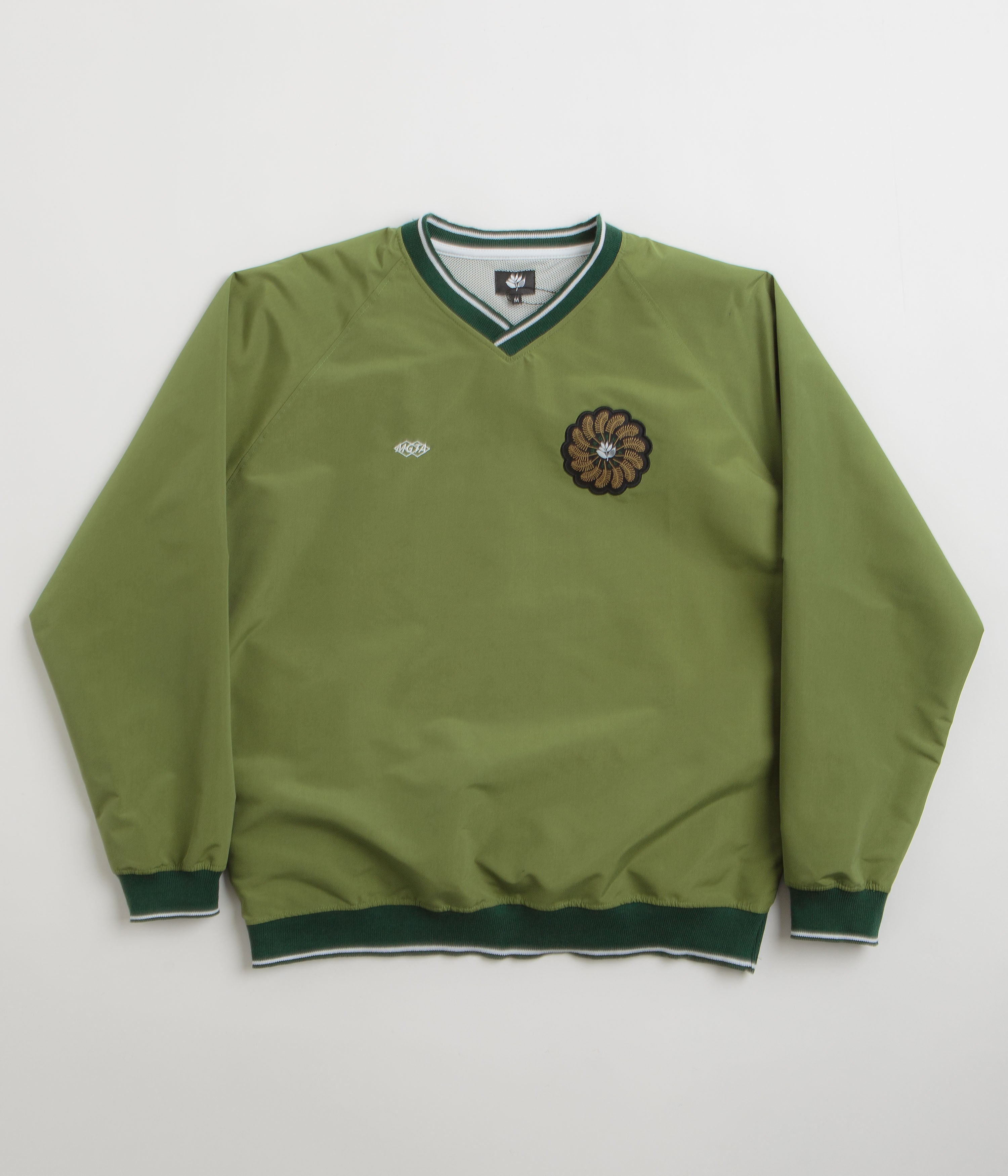 Magenta Tres Tech V Neck Sweatshirt in Forest Green