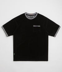 Magenta Velours Pocket T-Shirt in Black