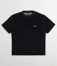 Magenta Velours T-Shirt in Navy