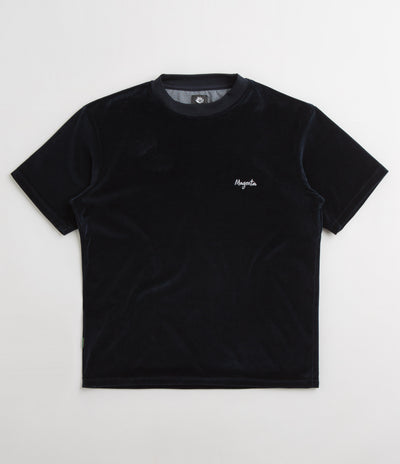 Magenta Velours T-Shirt in Navy
