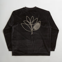 Magenta Velvet Long Sleeve T-Shirt - Black thumbnail