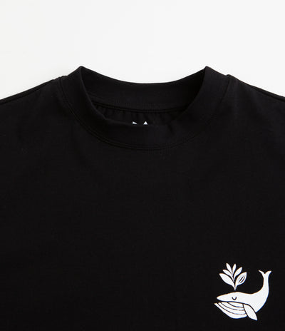 Magenta Whale Plant T-Shirt - Black
