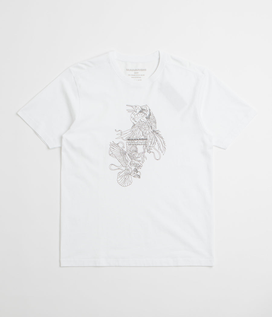 Maharishi Crow & Heron Miltype T-Shirt in White