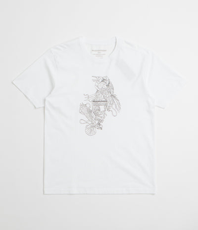 Maharishi Crow & Heron Miltype T-Shirt in White