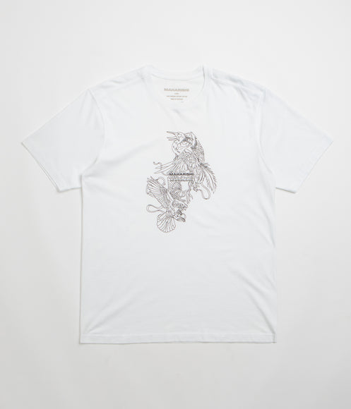 Maharishi Crow & Heron Miltype T-Shirt - White