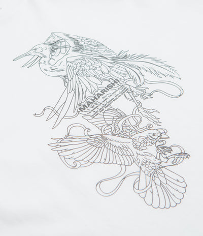 Maharishi Crow & Heron Miltype T-Shirt in White