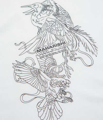 Maharishi Crow & Heron Miltype T-Shirt in White