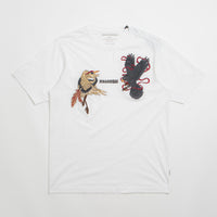 Maharishi Embroidered Black Crow White Heron T-Shirt in White thumbnail