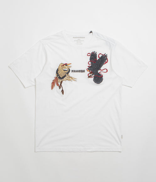 Maharishi Embroidered Black Crow White Heron T-Shirt - White