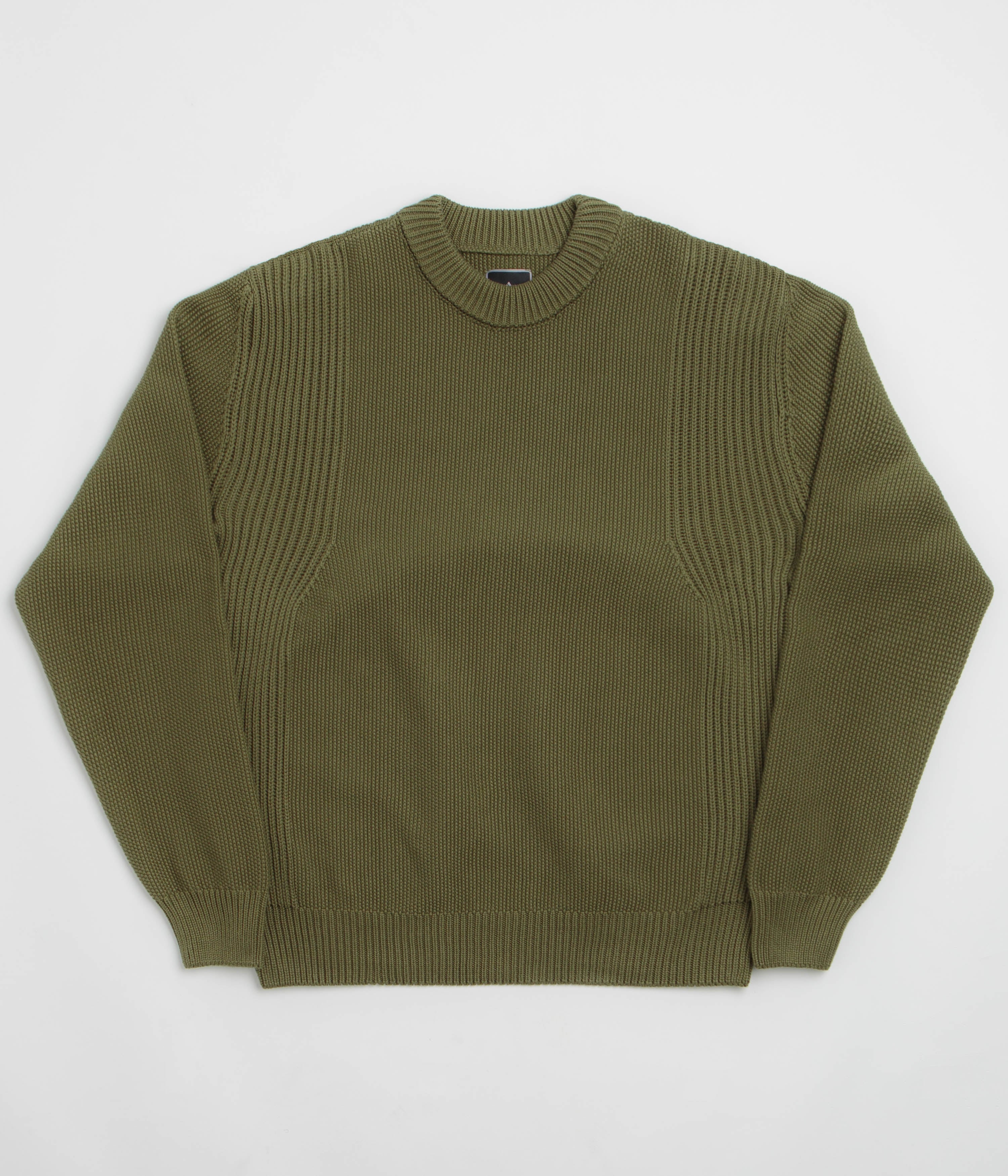 Maharishi Knitted Crewneck Sweatshirt in Olive