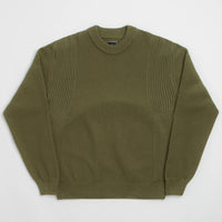 Maharishi Knitted Crewneck Sweatshirt in Olive thumbnail