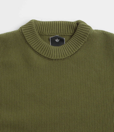 Maharishi Knitted Crewneck Sweatshirt in Olive