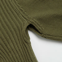 Maharishi Knitted Crewneck Sweatshirt in Olive thumbnail