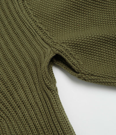 Maharishi Knitted Crewneck Sweatshirt in Olive