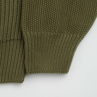 Maharishi Knitted Crewneck Sweatshirt in Olive thumbnail