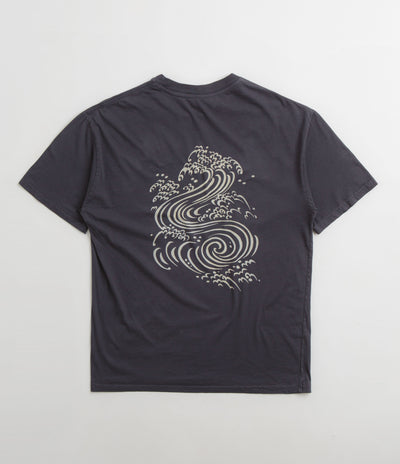 Mollusk Chrysanthemum T-Shirt in Black Indigo
