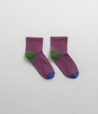 Mollusk Color Block Socks in Huckleberry