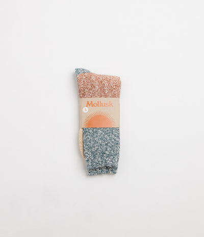 Mollusk Colour Block Utility Socks - Earth