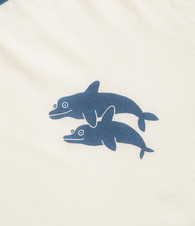 Mollusk Dolphins Ringer T-Shirt - Natural / Navy