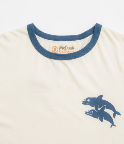 Mollusk Dolphins Ringer T-Shirt - Natural / Navy