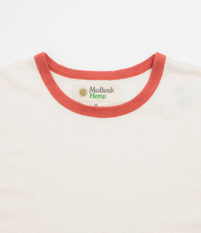 Mollusk Hemp Ringer T-Shirt - Faded Red / Super Natural